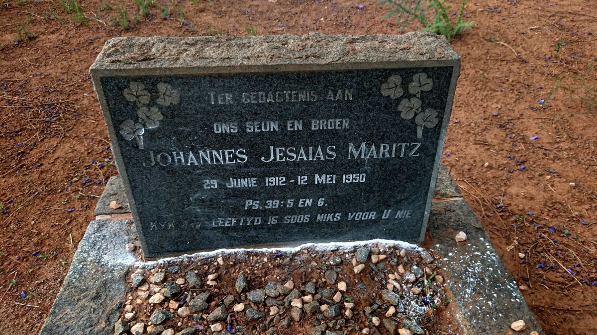 MARITZ Johannes Jesaias 1912-1950