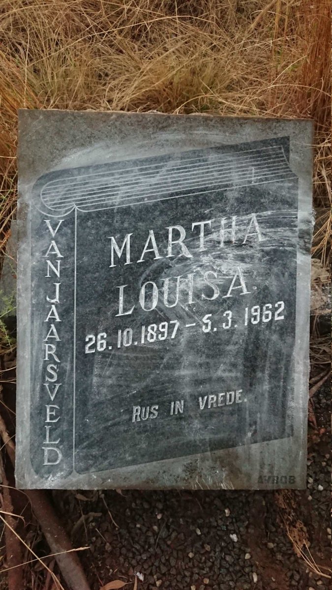 JAARSVELD Martha Louisa, van 1897-1962