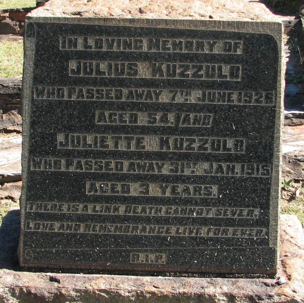KUZZULO Julius -1926 ::  KUZZULO Juliette 1915