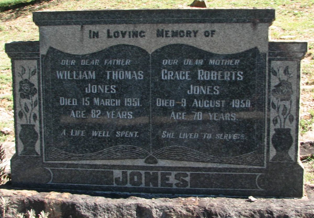 JONES William Thomas -1951 &amp; Grace Roberts -1950