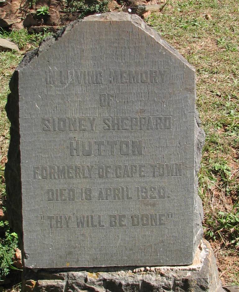 HUTTON Sidney Sheppard -1920