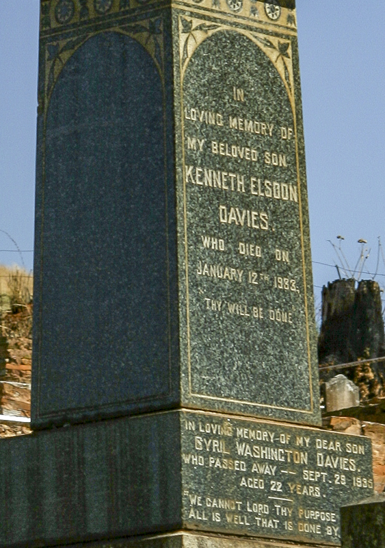 DAVIES Kenneth Elsdon -1933 :: DAVIES Cyril Washington -1935