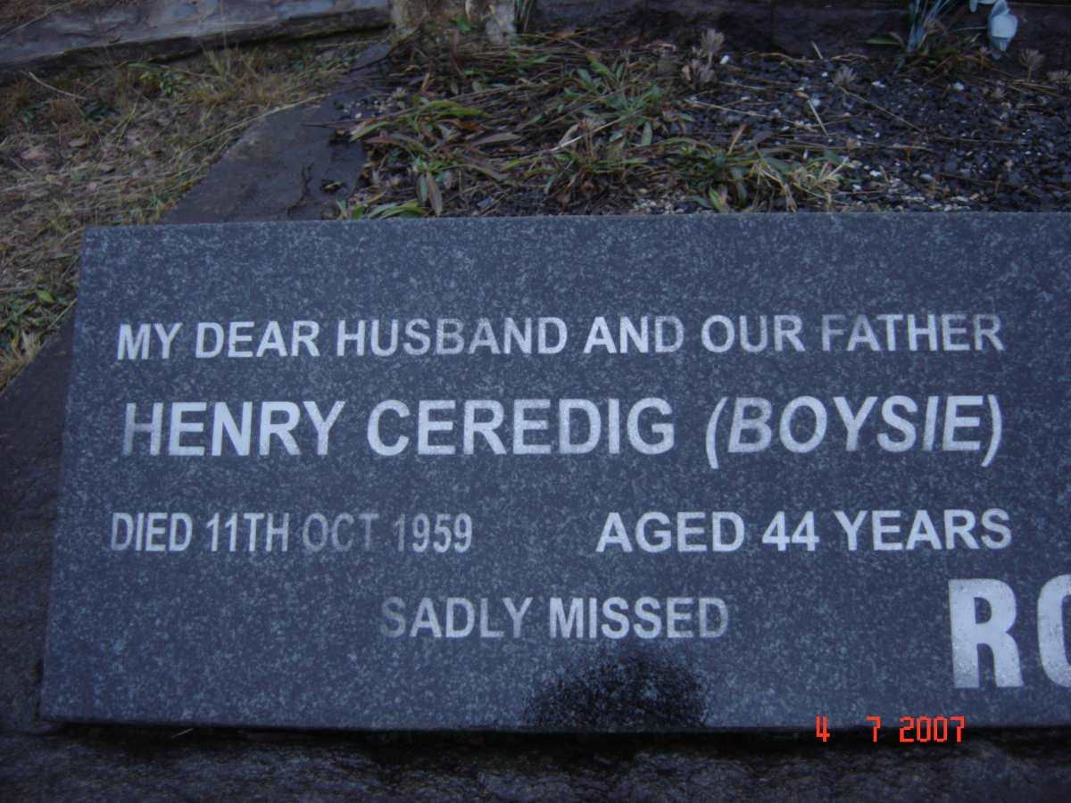 JONES Henry Ceredig, Roberts -1959