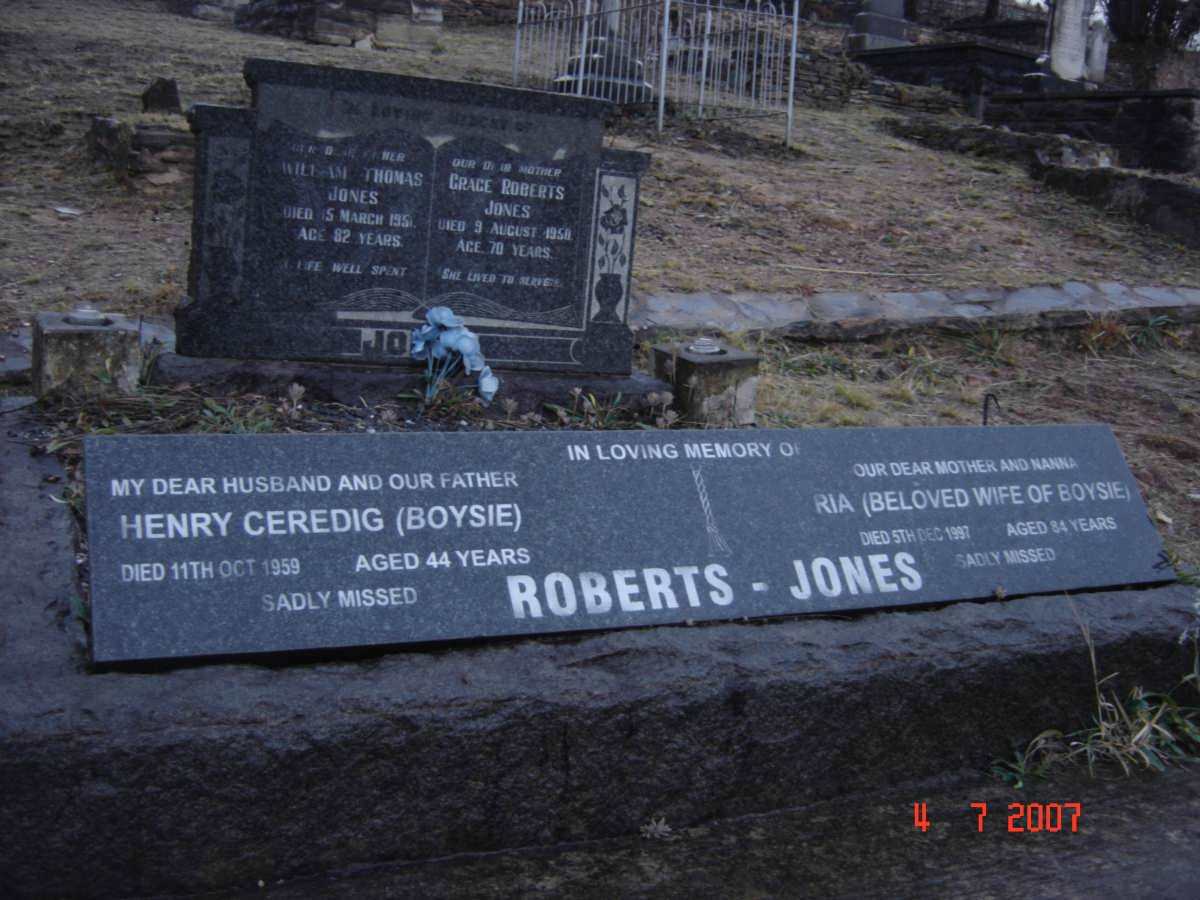 JONES Henry Ceredig, Roberts -1959 &amp; Ria JONES -1997