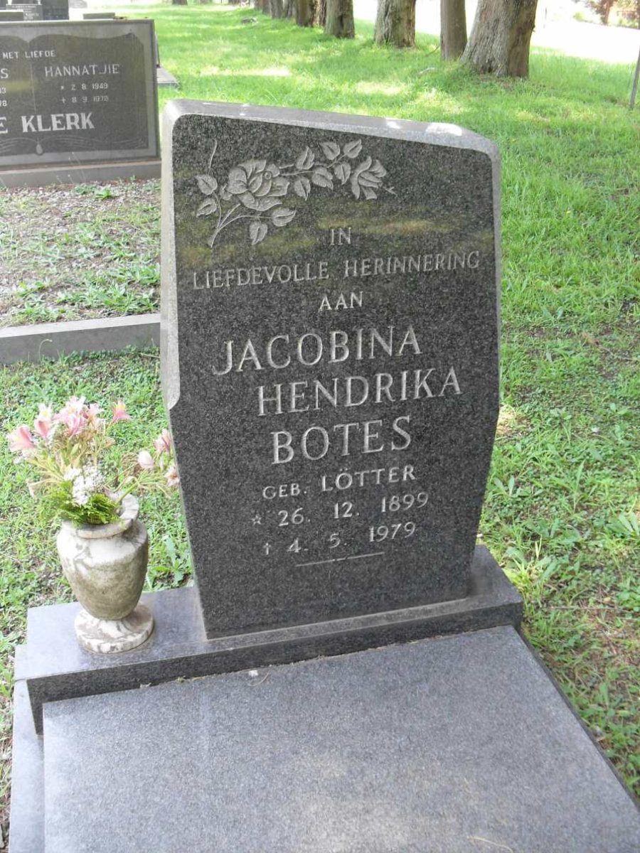 BOTES Jacobina Hendrika nee LOTTER 1899-1979
