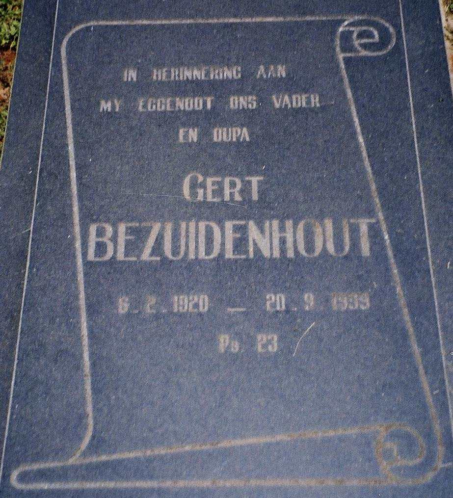 BEZUIDENHOUT Gert 1920-1999