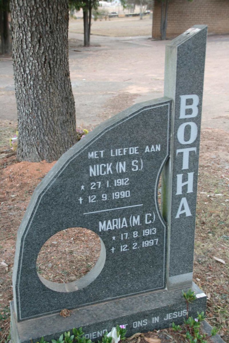 BOTHA N.S. 1912-1990 &amp; M.C. 1913-1997