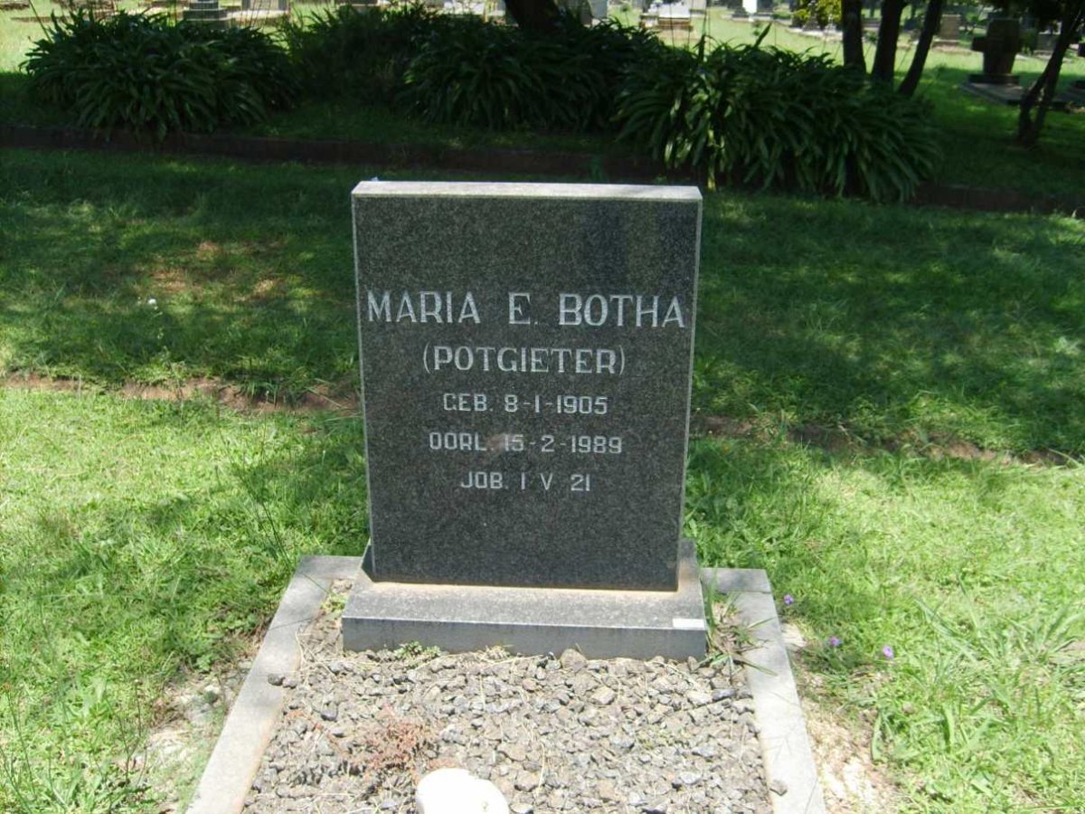 BOTHA Maria E. nee POTGIETER 1905-1989