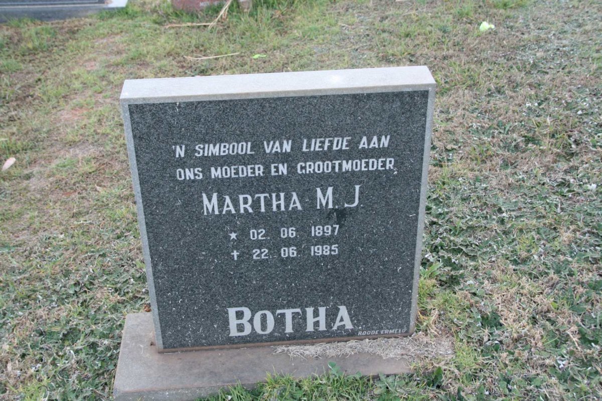 BOTHA Martha M.J. 1897-1985