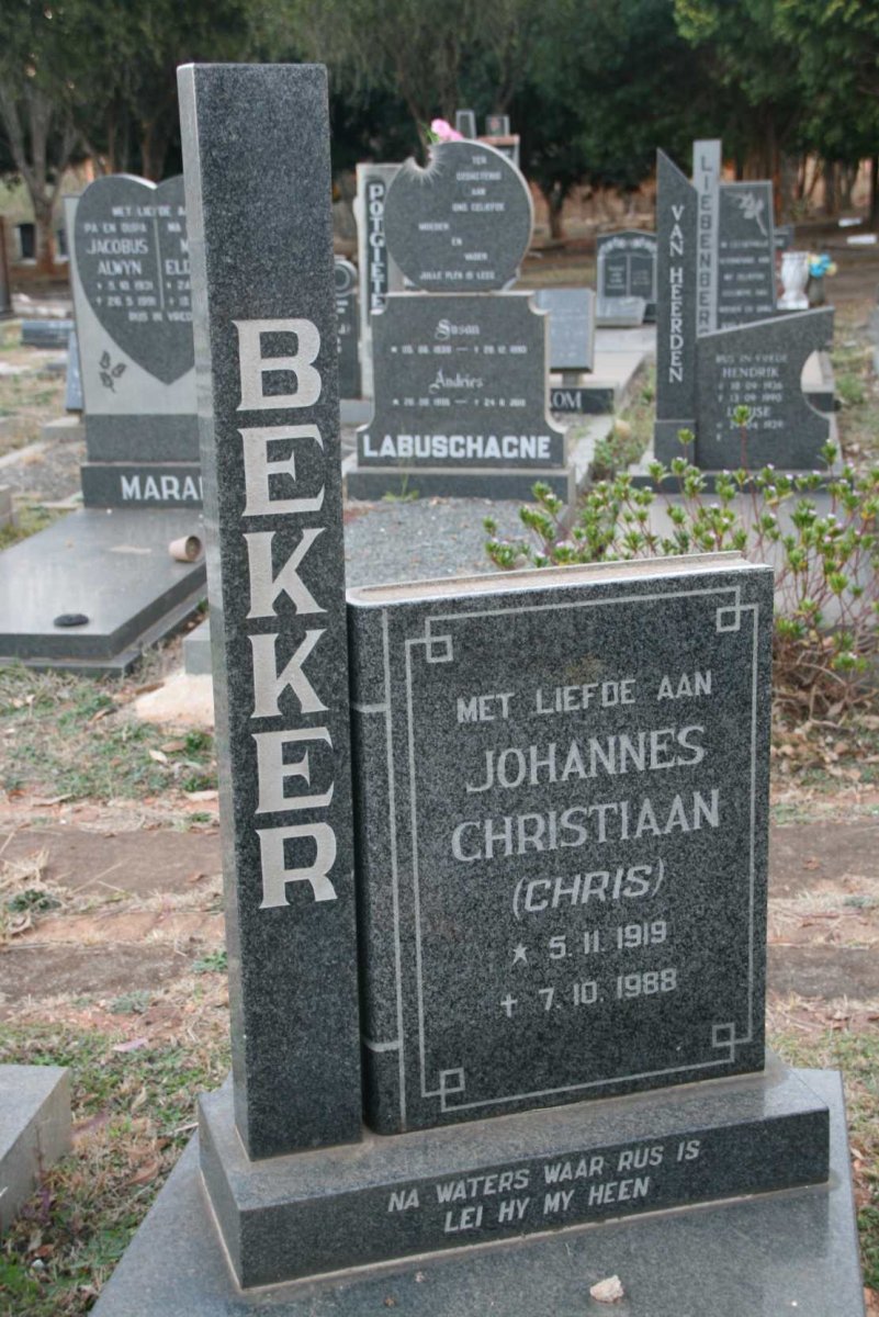 BEKKER Johannes Christiaan 1919-1988