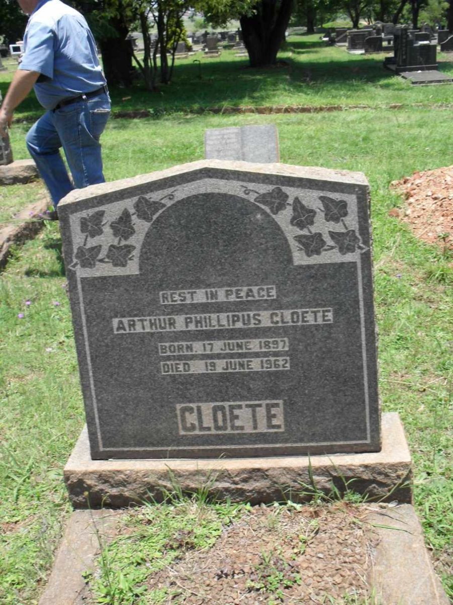 CLOETE Arthur Phillipus Cloete 1897-1962
