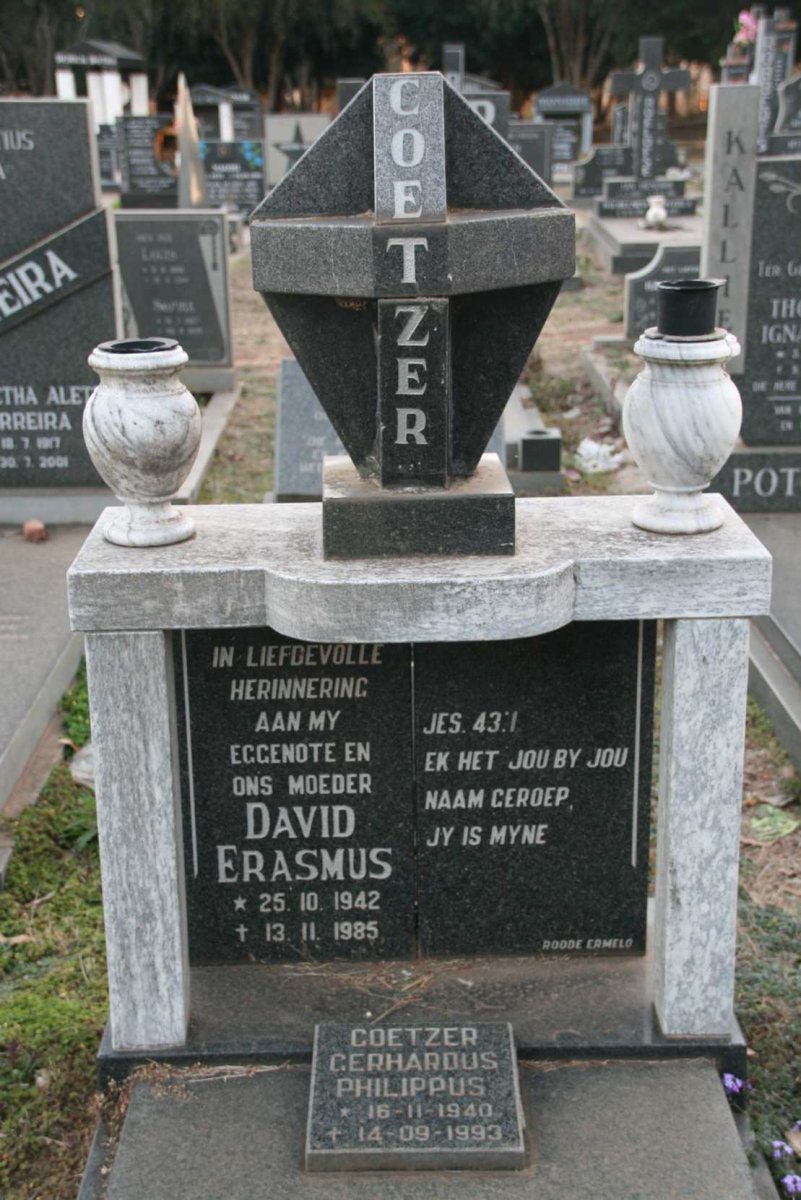COETZER Gerhardus Philippus 1940-1993 :: COETZER David Erasmus 1942-1985