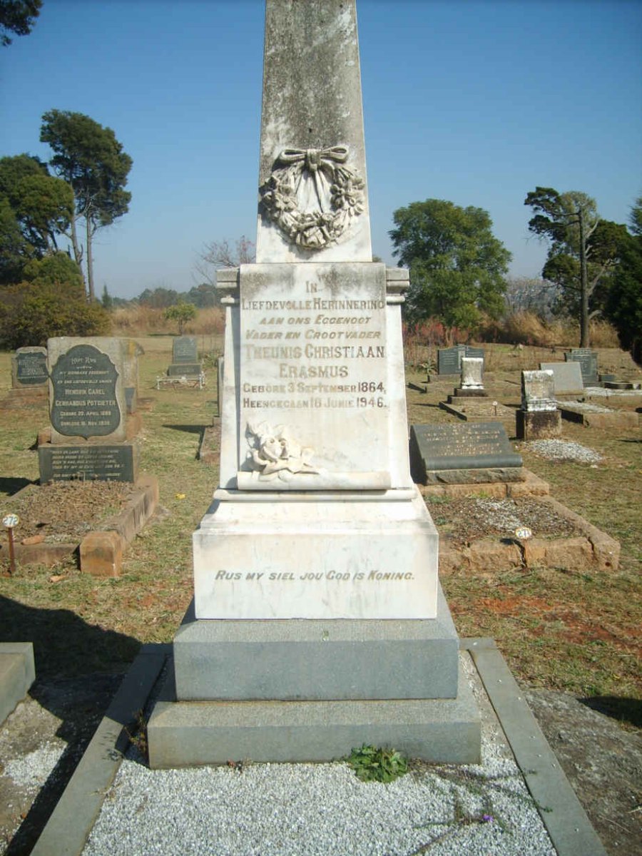 ERASMUS Theunis Christiaan 1864-1946