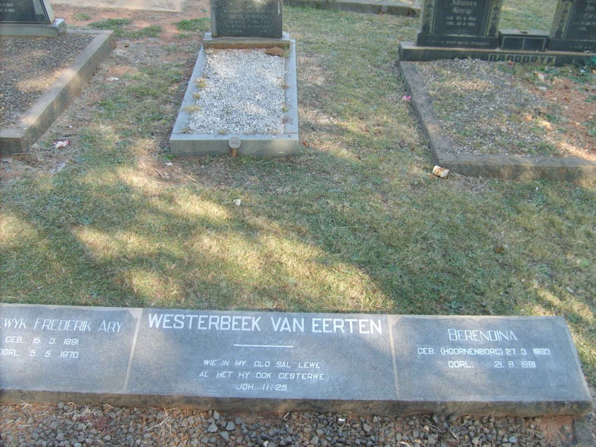 EERTEN Lodewyk Frederim Ary, Westerbeek van 1891-1970 &amp; Berendina HOORNENBORG 1893-1981