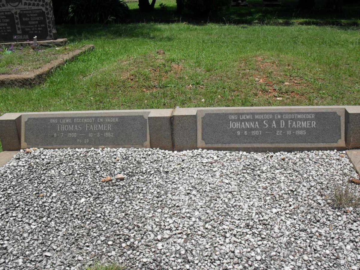 FARMER Thomas 1900-1962 &amp; Johanna S.A.D. 1907-1985