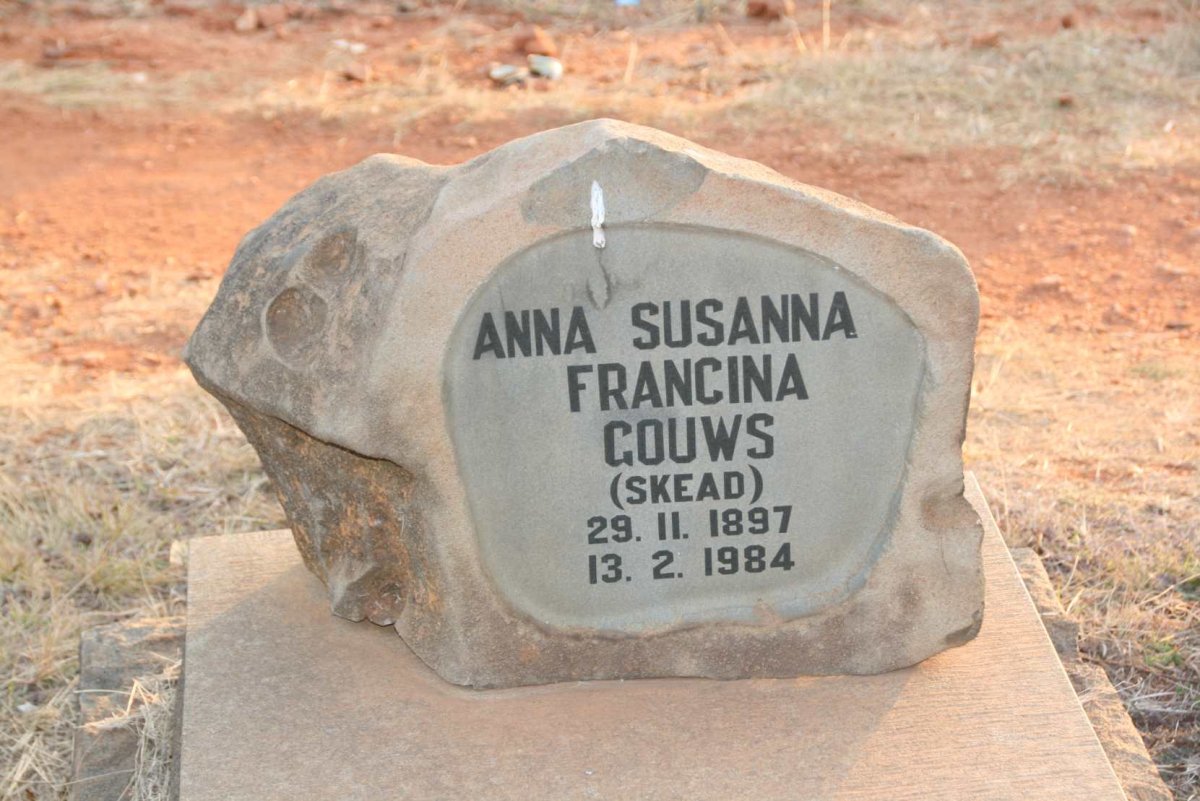 GOUWS Anna Susanna Francina nee SKEAD 1897-1984
