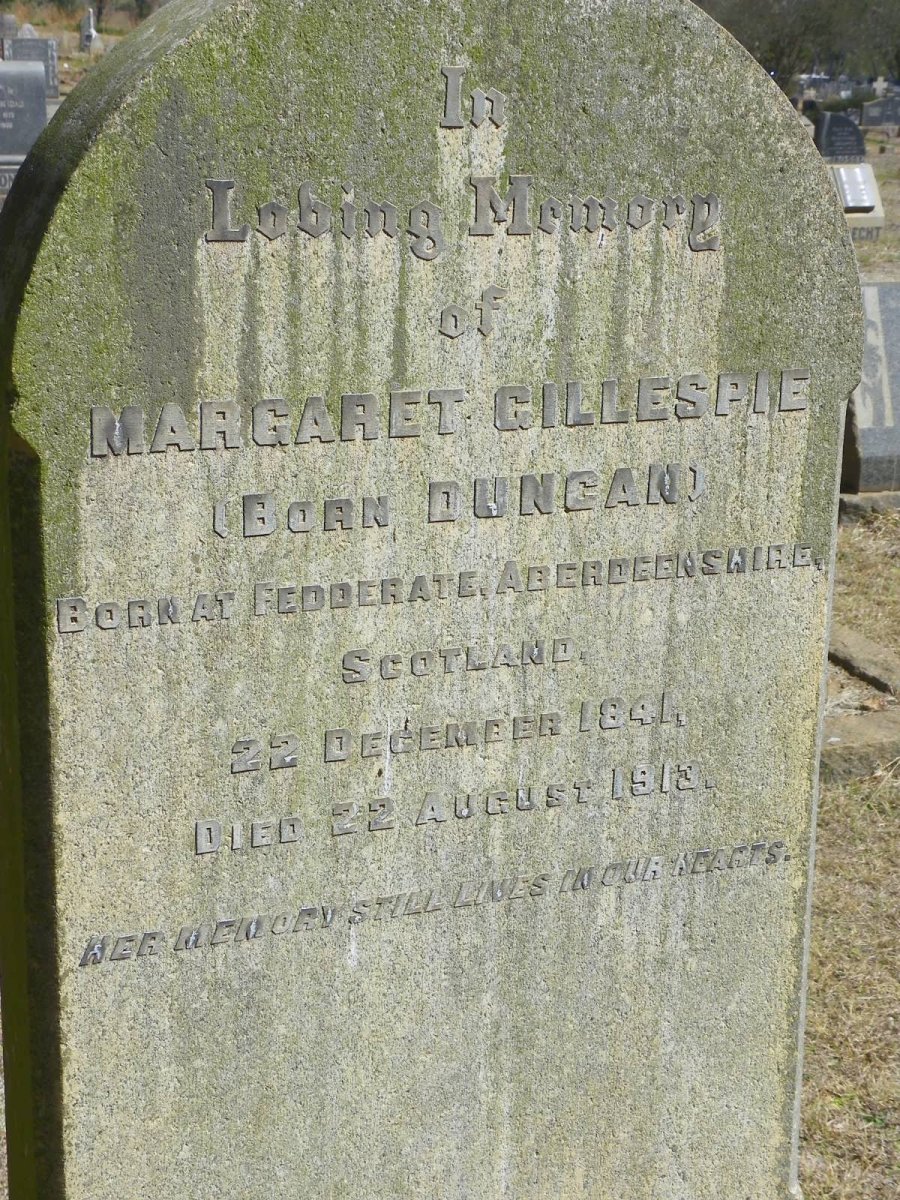 GILLESPIE Margaret nee DUNCAN 1841-1913
