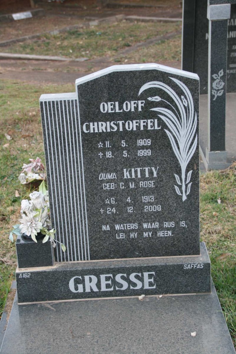 GRESSE Oeloff Christoffel 1909-1999 &amp; C.M. ROSE 1913-2008