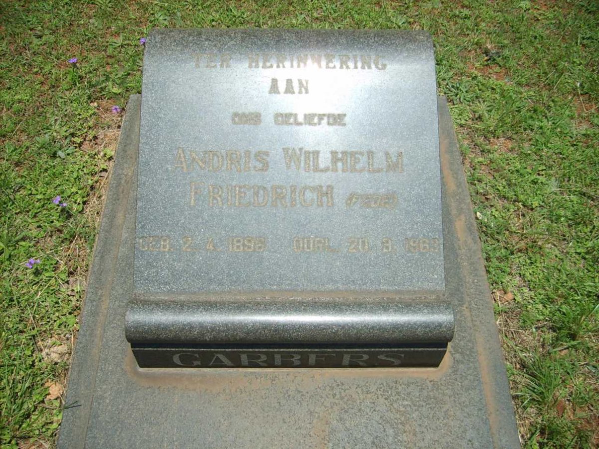 GARBERS Andris Wilhelm Friedrich 1896-1963