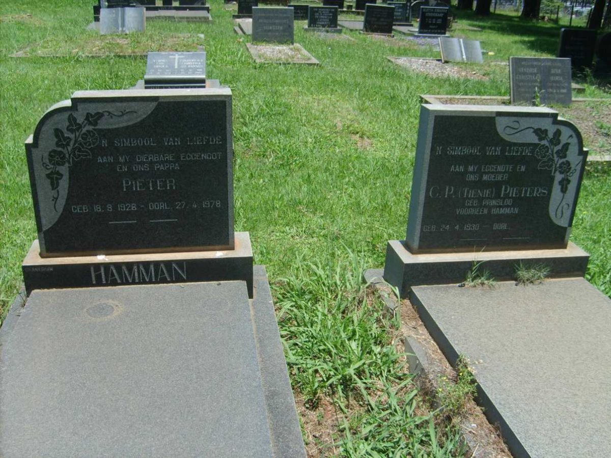 HAMMAN Pieter 1926-1978 :: PIETERS C.P. formerly HAMMAN nee PRINSLOO 1930-