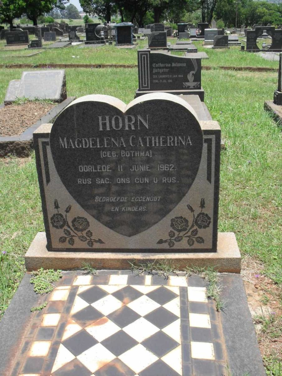 HORN Magdelena Catherina nee BOTHMA -1962