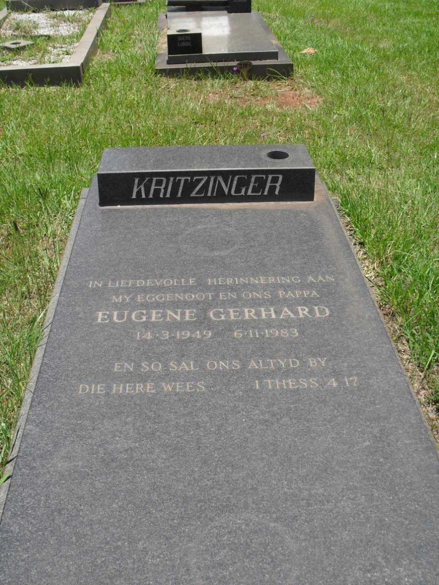 KRITZINGER Eugene Gerhard 1949-1983