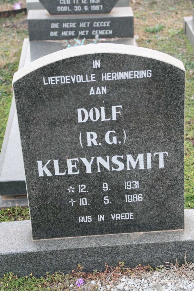 KLEYNSMIT R.G. 1931-1986