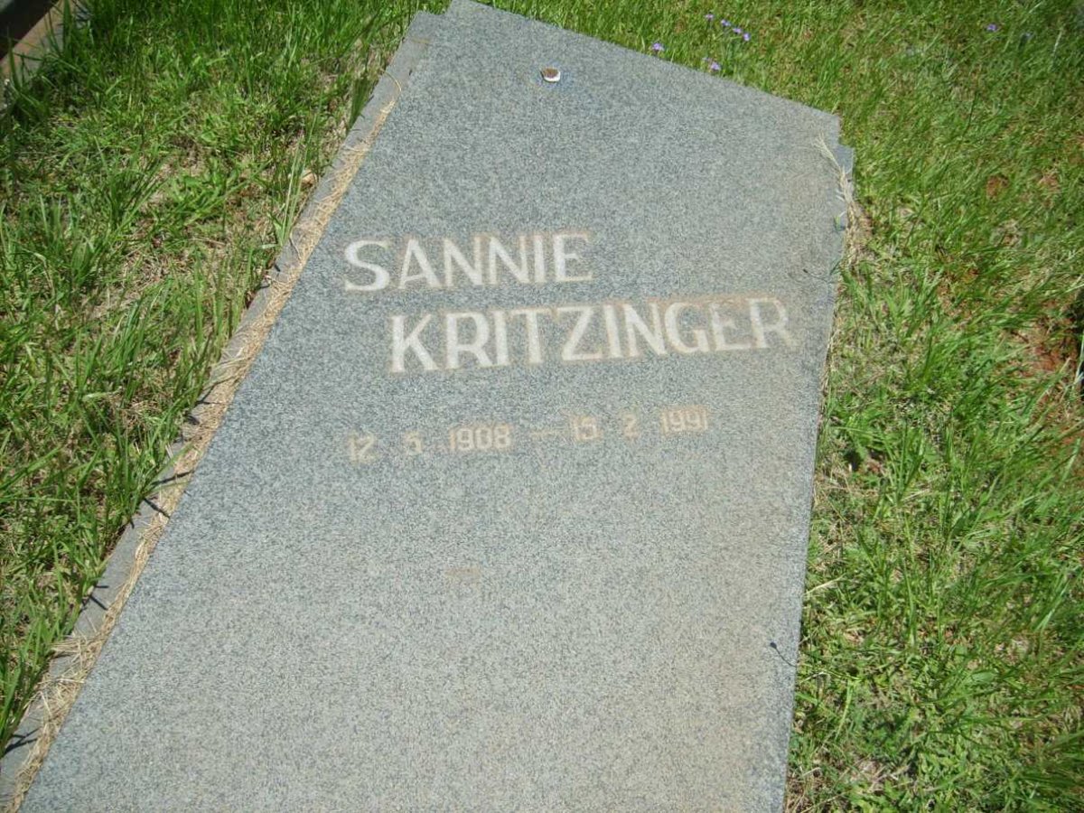 KRITZINGER Sannie 1908-1991