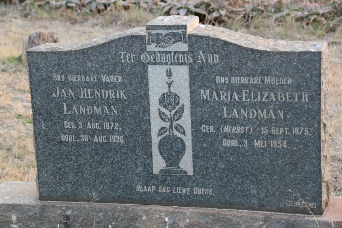 LANDMAN Jan Hendrik 1872-1936 &amp; Maria Elizabeth HERBST 1875-1954