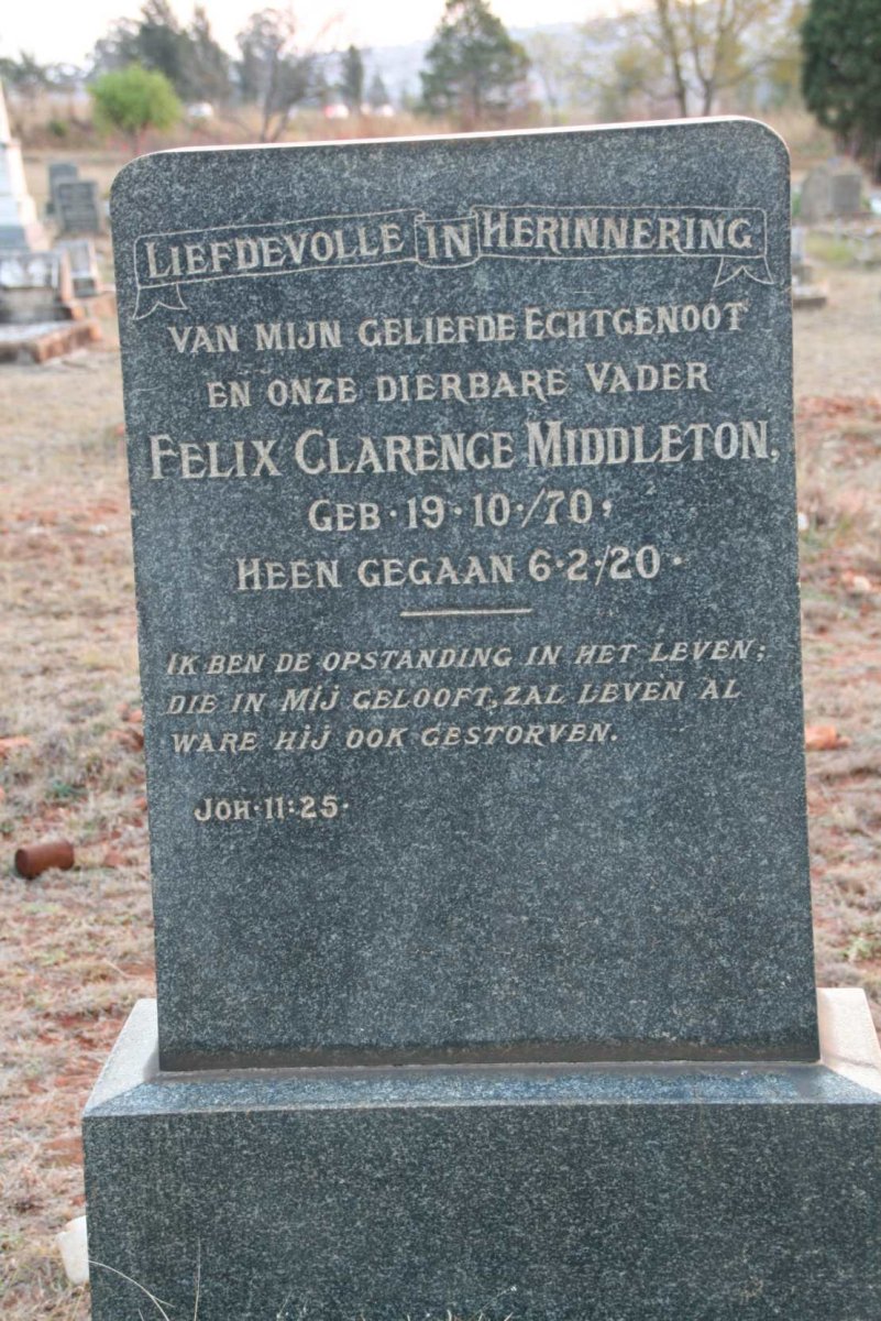 MIDDLETON Felix Clarence 1870-1920