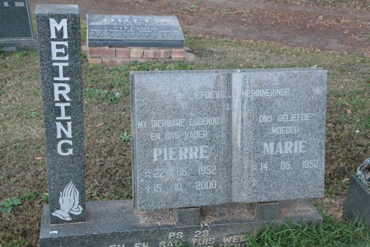 MEIRING Pierre 1952-2000 &amp; Marie 1952-