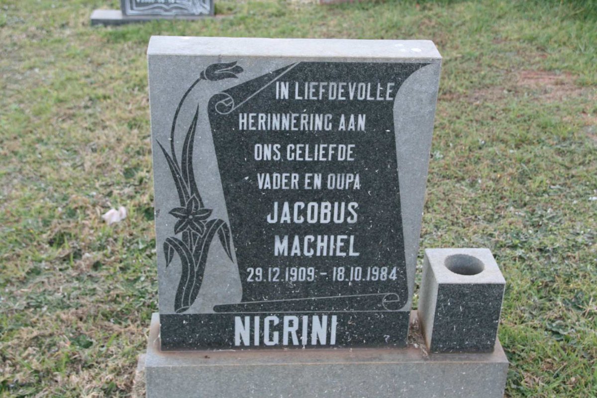 NIGRINI Jacobus Machiel 1909-1984