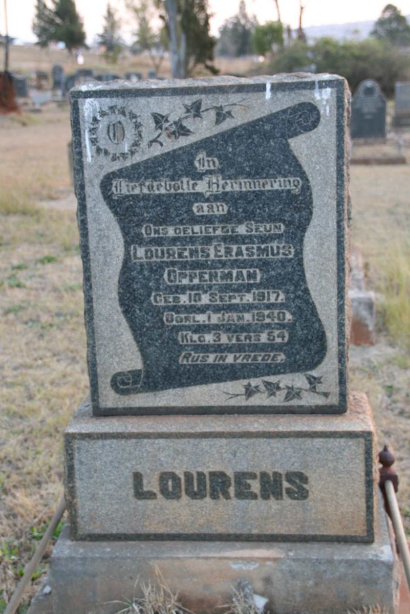 OPPERMAN Lourens Erasmus 1917-1940