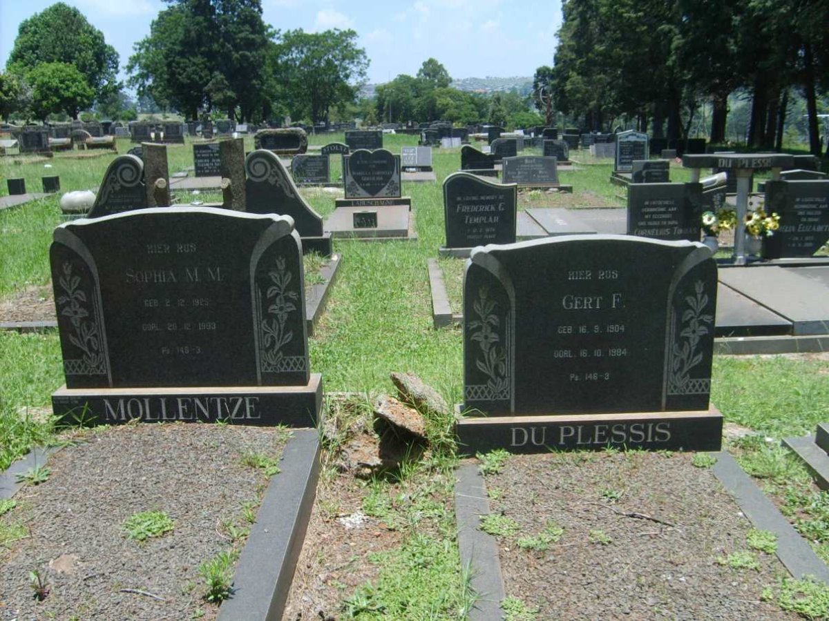 PLESSIS Gert F., du 1904-1984 :: MOLLENTZE Sophia M.M. 1925-1993