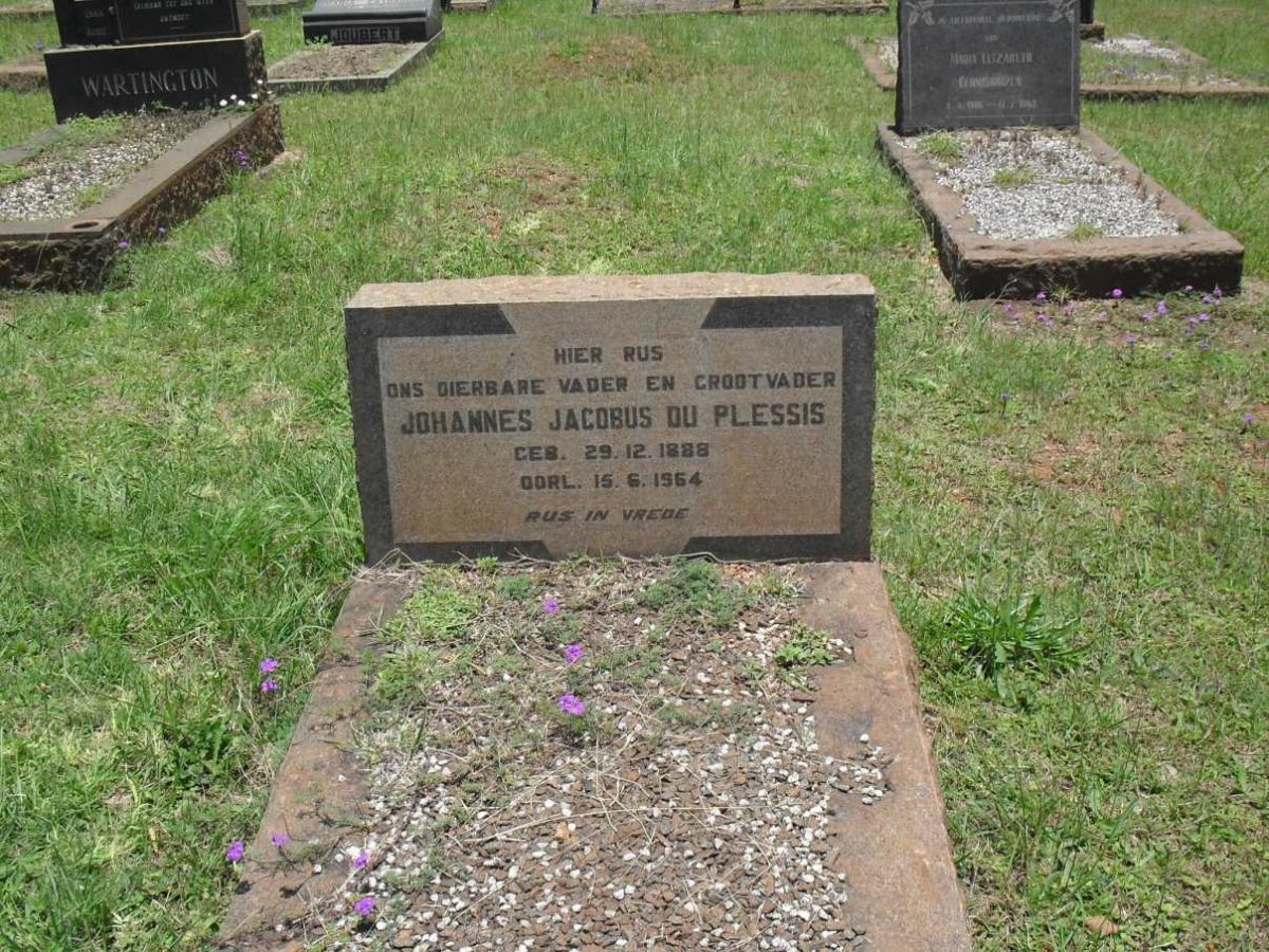 PLESSIS Johannes Jacobus, du 1888-1964