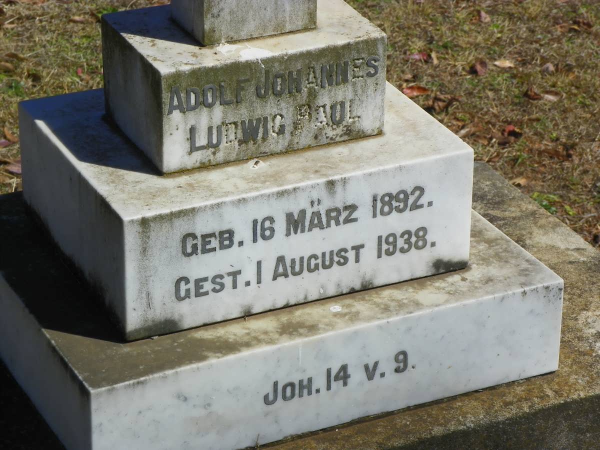 PAUL Adolf Johannes Ludwig 1892-1938