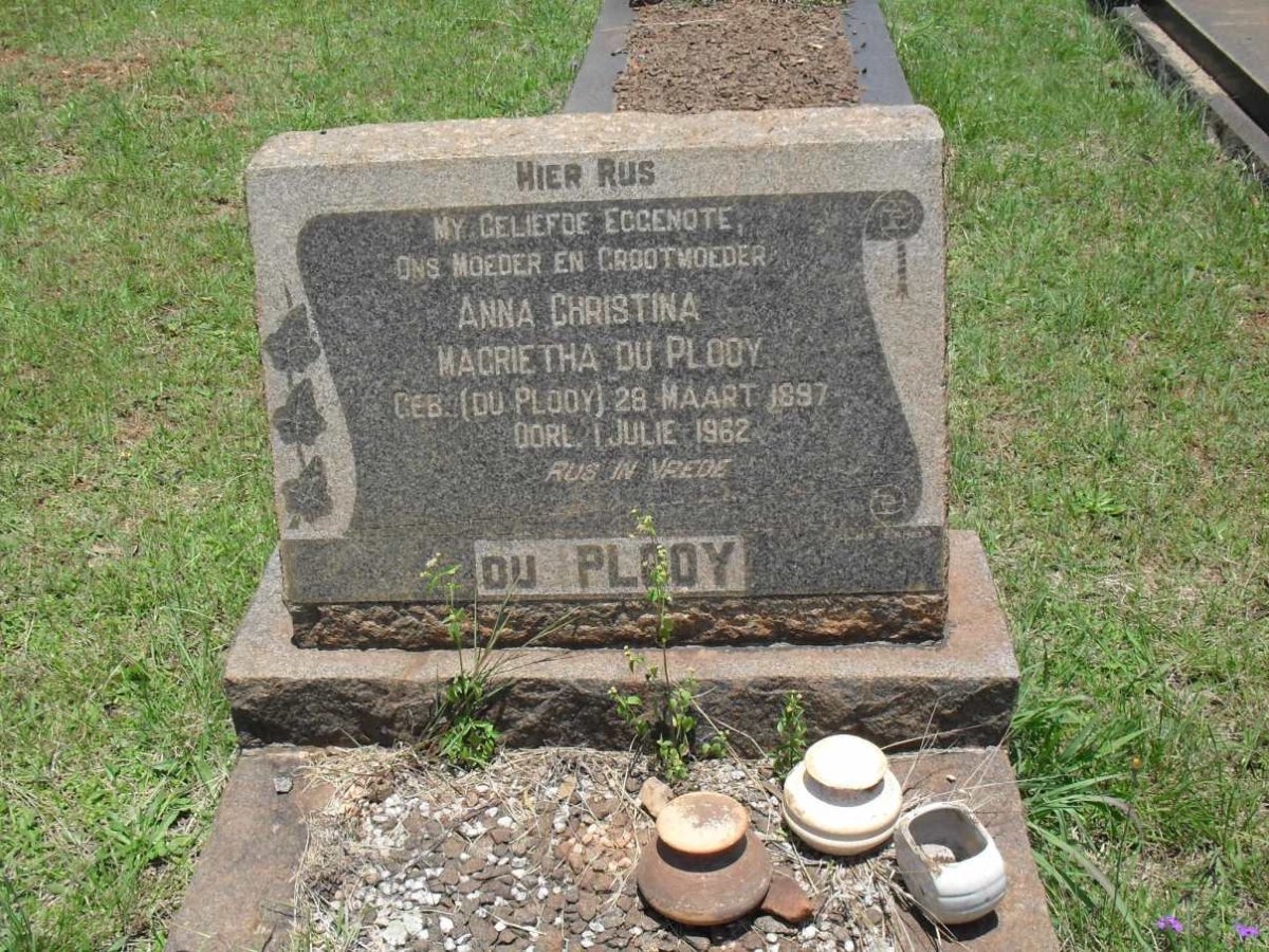 PLOOY Anna Christina Magrietha, du nee DU PLOOY 1897-1962