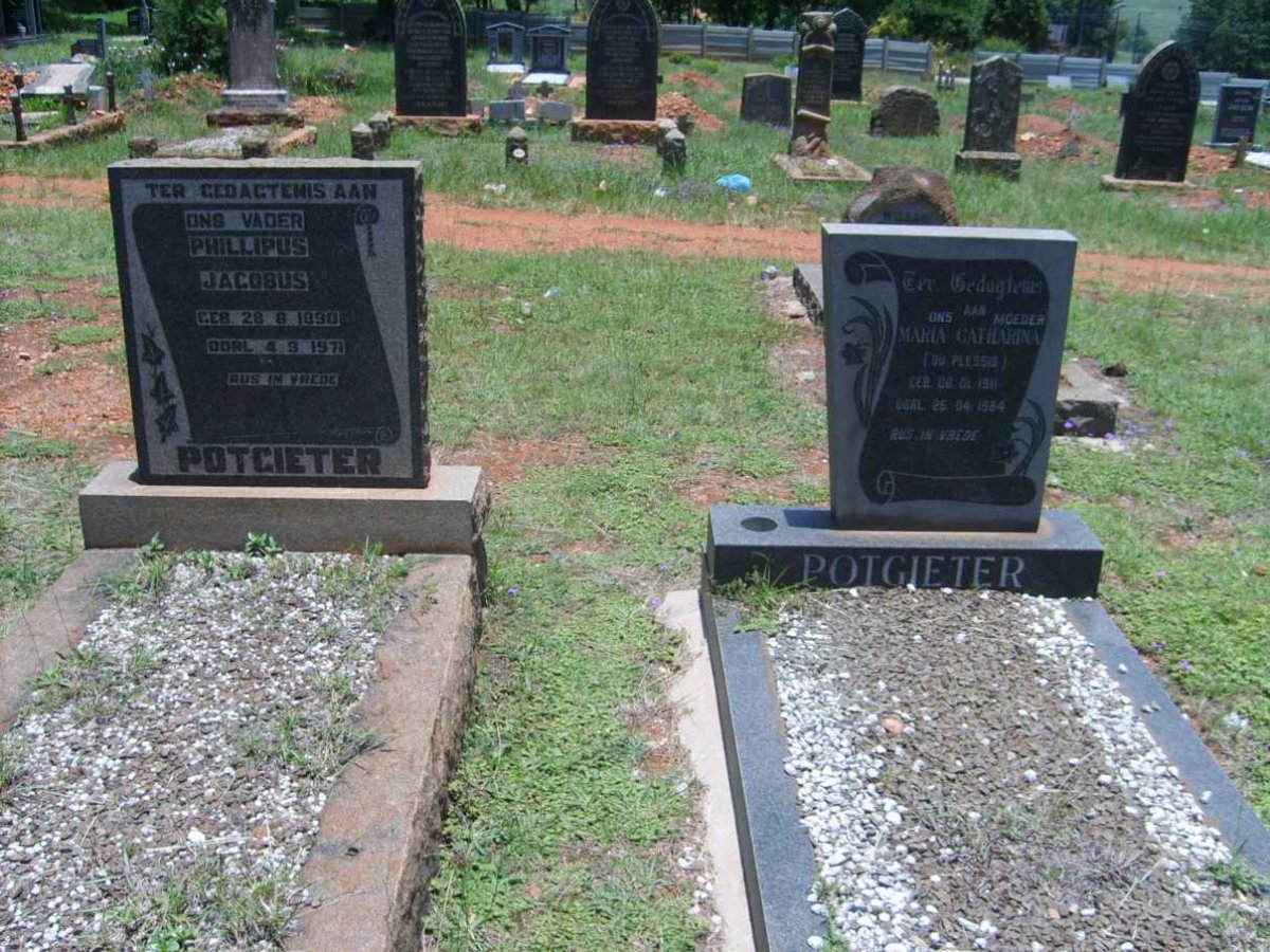 POTGIETER Phillipus Jacobus 1890-1971 &amp; Maria Catharina du PLESSIS 1911-1984