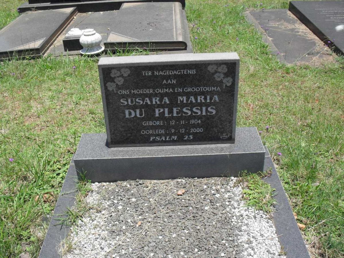 PLESSIS Susara Maria, du 1904-2000