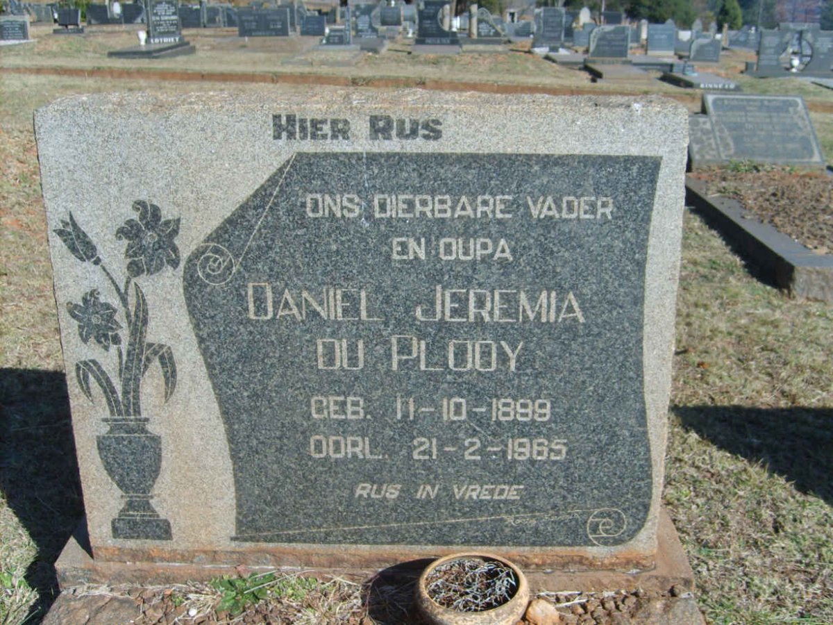 PLOOY Daniel Jeremia, du 1899-1965