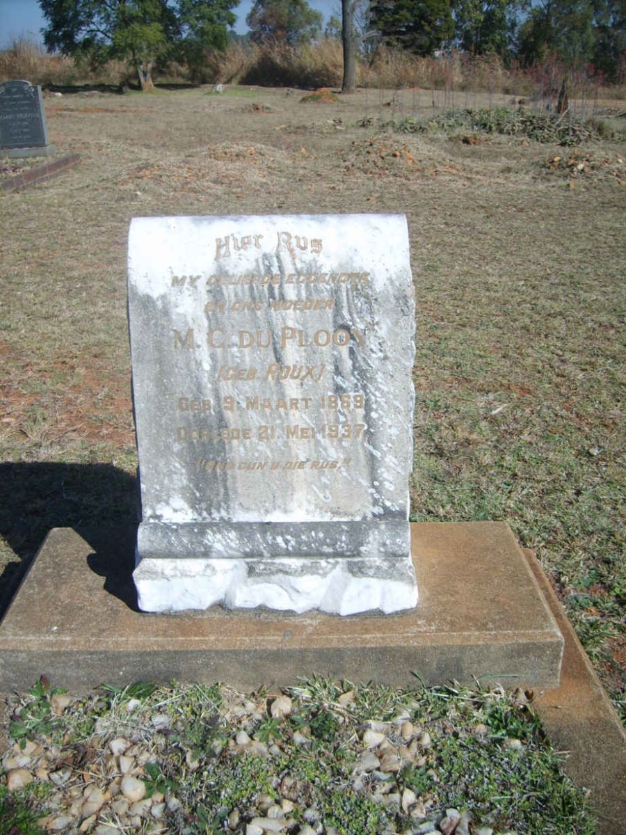 PLOOY M.C. du nee ROUX  1869-1937