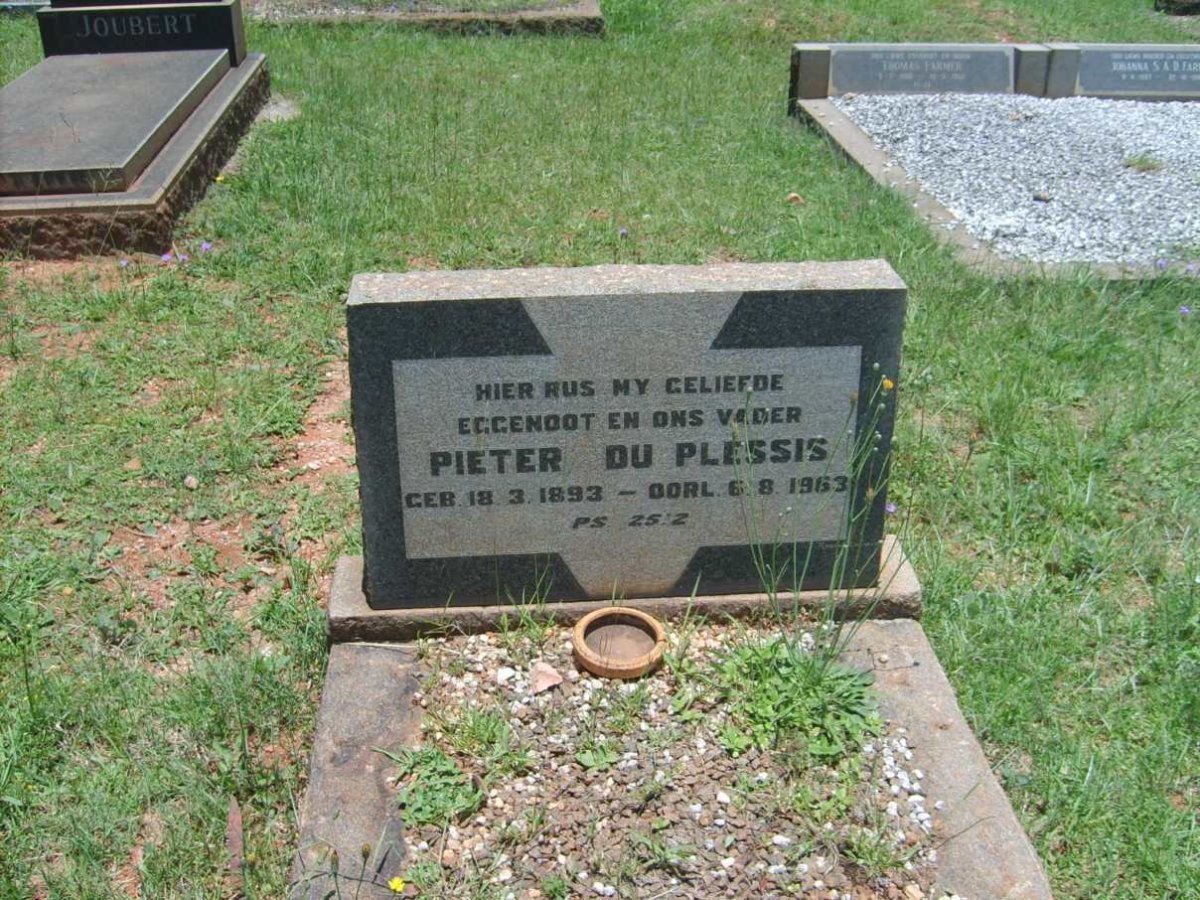 PLESSIS Pieter, du 1893-1963