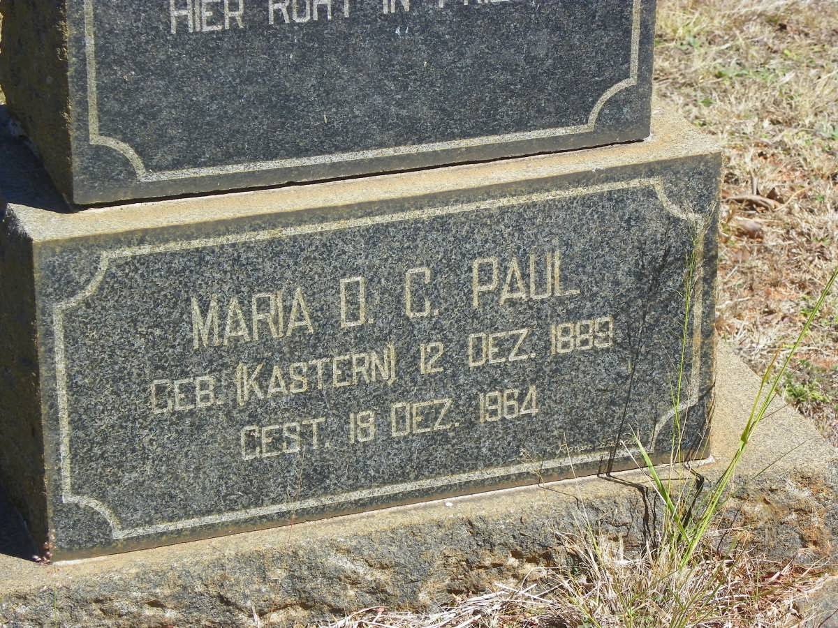 PAUL Maria D.C. nee KASTERN 1889-1964