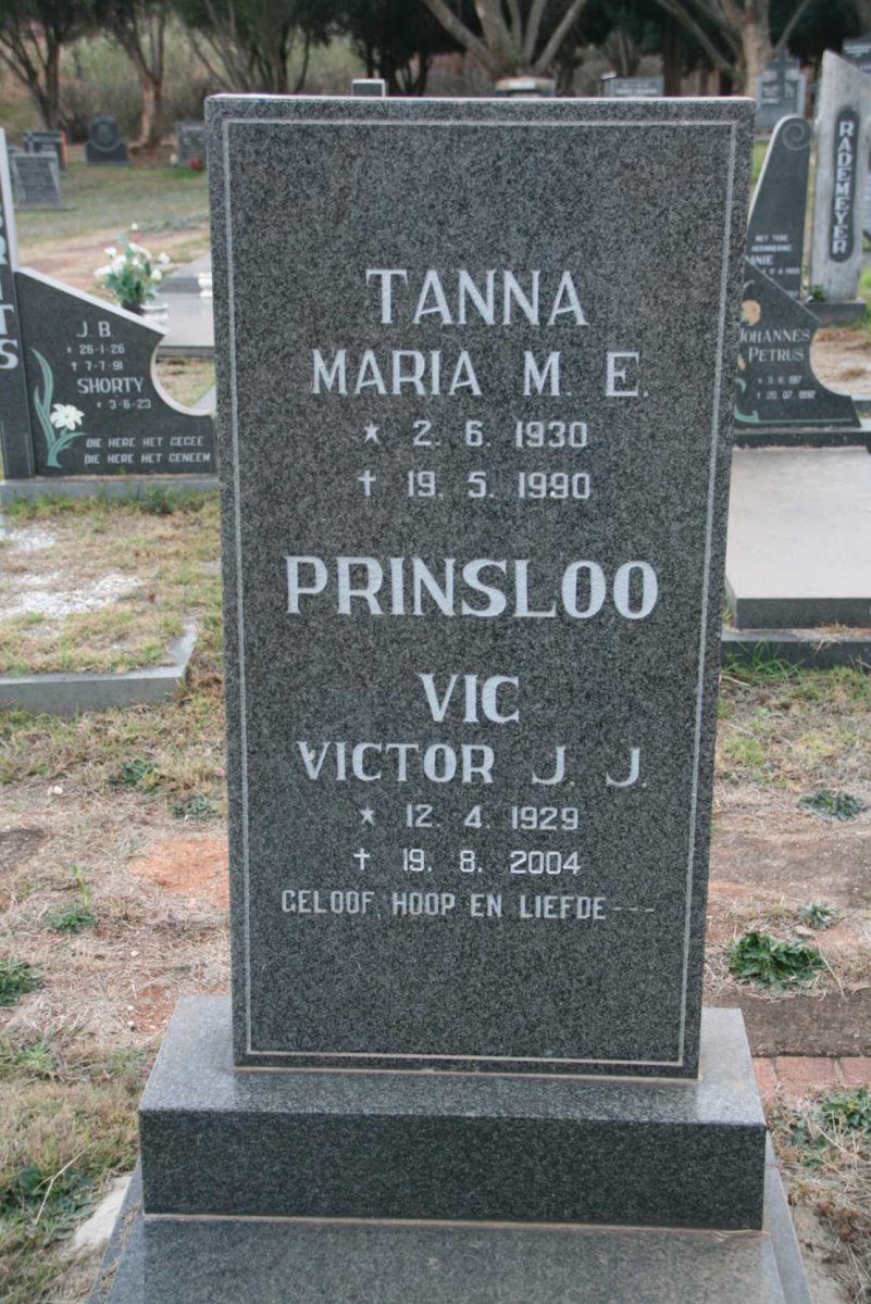 PRINSLOO Victor J.J. 1929-2004 &amp; Maria M.E. 1930-1990