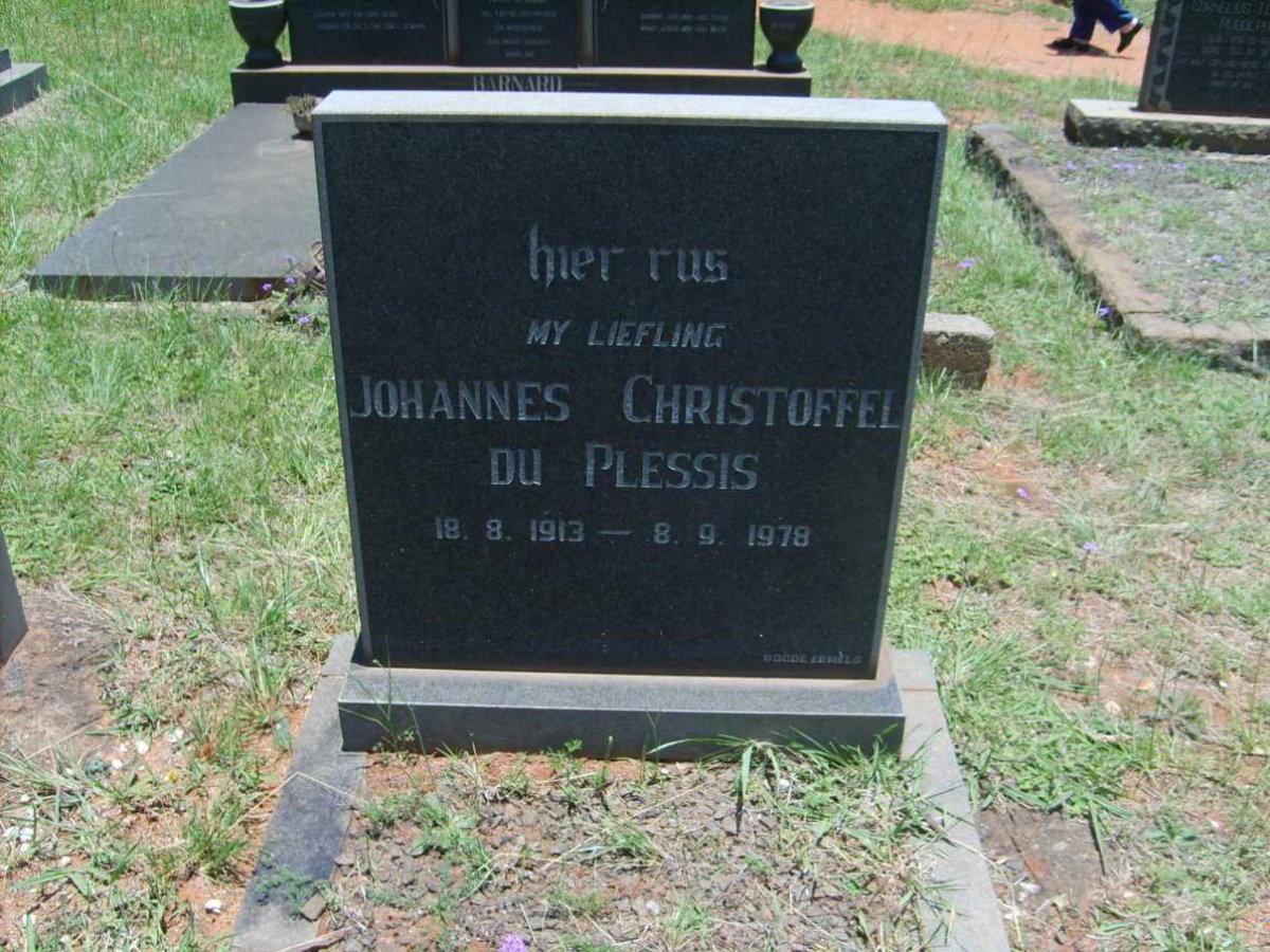 PLESSIS Johannes Christoffel, du 1913-1978