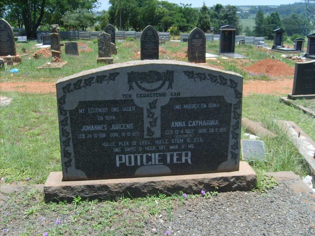 POTGIETER Johannes Jurgens 1891-1971 &amp; Anna Catharina BOUWER 1902-1981