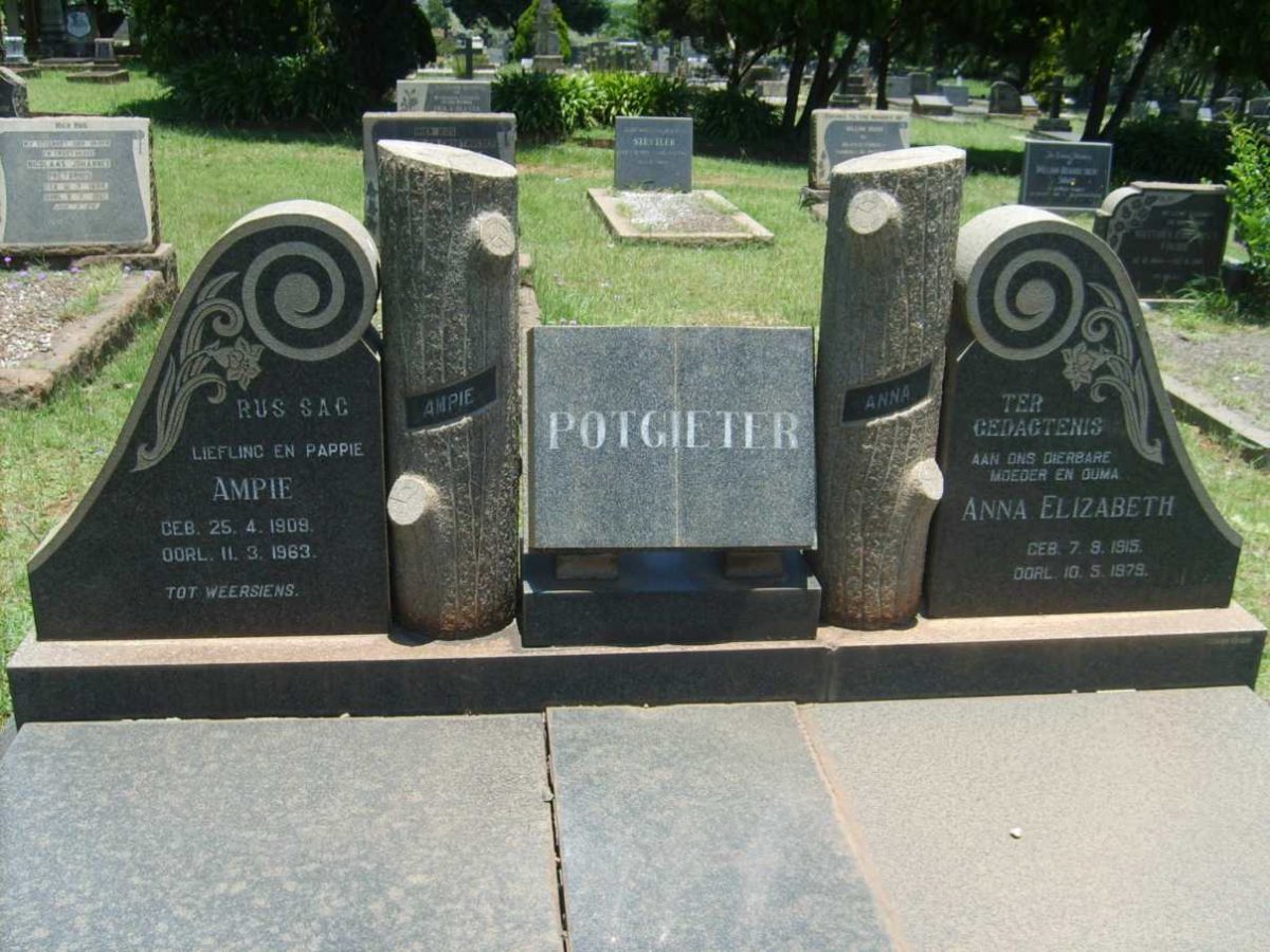 POTGIETER  Ampie 1909-1963 &amp; Anna Elizabeth 1915-1979