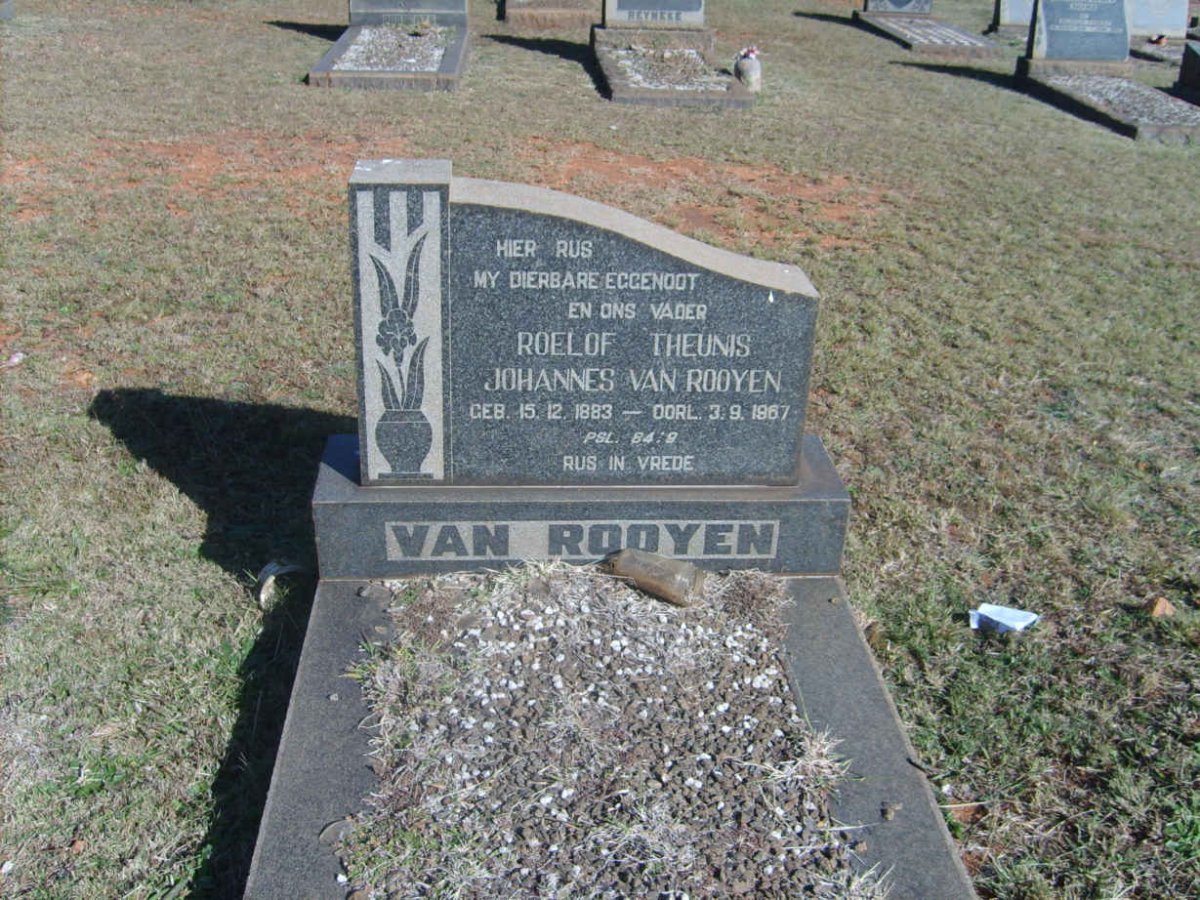 ROOYEN Roelof Theunis Johannes, van 1883-1967