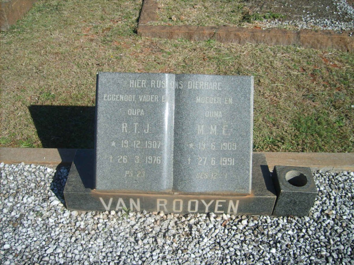 ROOYEN R.T.J., van 1907-1976 &amp; M.M.E. 1909-1991