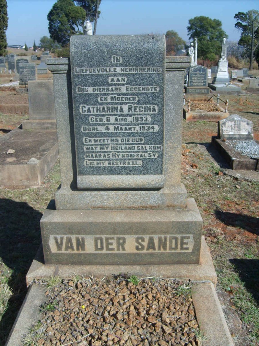 SANDE Catharina Regina, van der  1853-1934